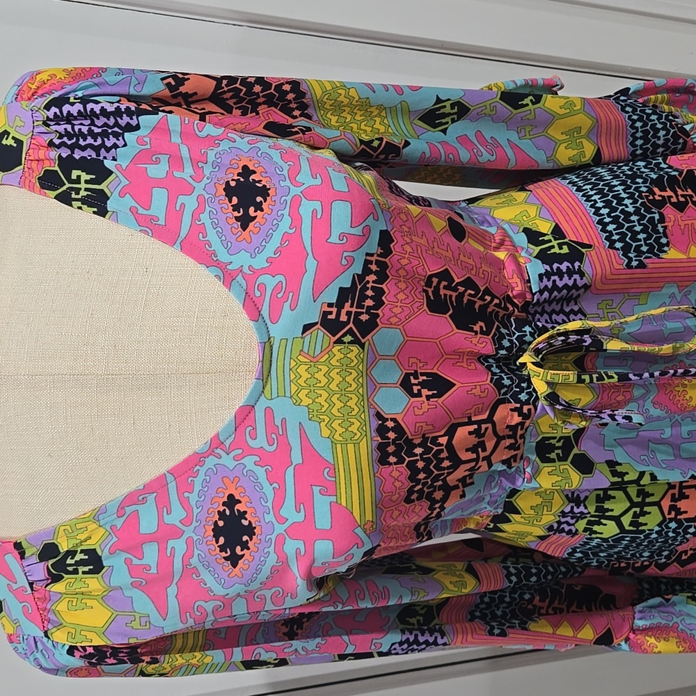 Tracy Negoshian Multicolor Long Sleeve Dress XS